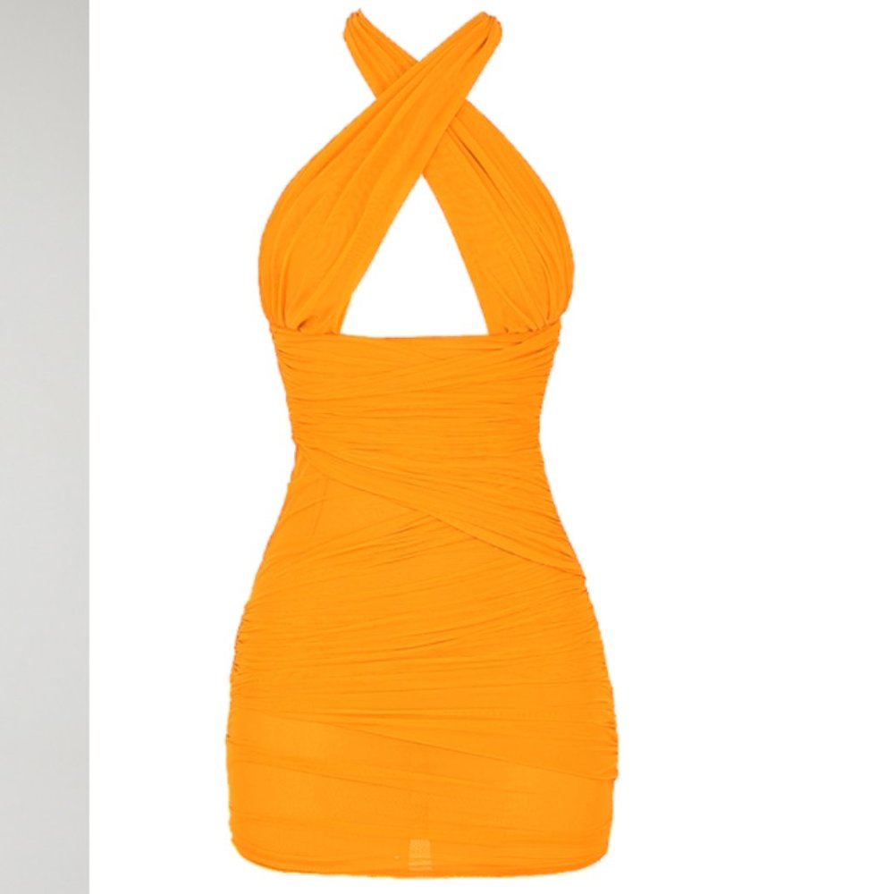 MISTRESS ROCKS 'OVER IT' ORANGE GATHERED MESH HALT